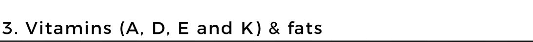Vitamins (A,D,E and K) & fats