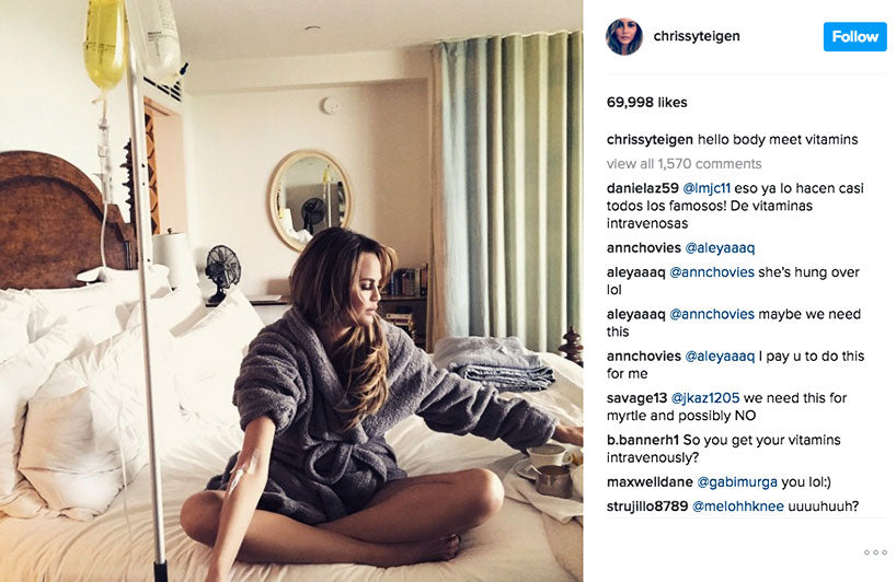 Chrissy Teigen IV Vitamin Drip Instagram